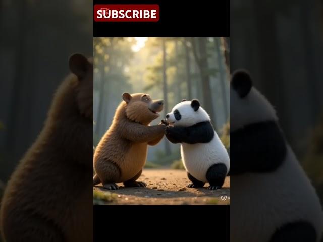 The capybara saves the panda, favors are returned #capybara #adventure #help #animation  #emotional