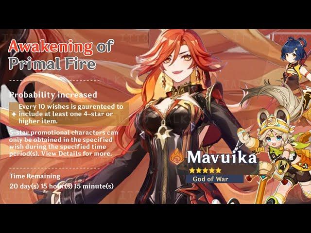 UPDATE!! MAVUIKA: PYRO ARCHON KIT, WEAPON, PLAYSTYLE, CONSTELLATIONS & RELEASE DATE - Genshin impact