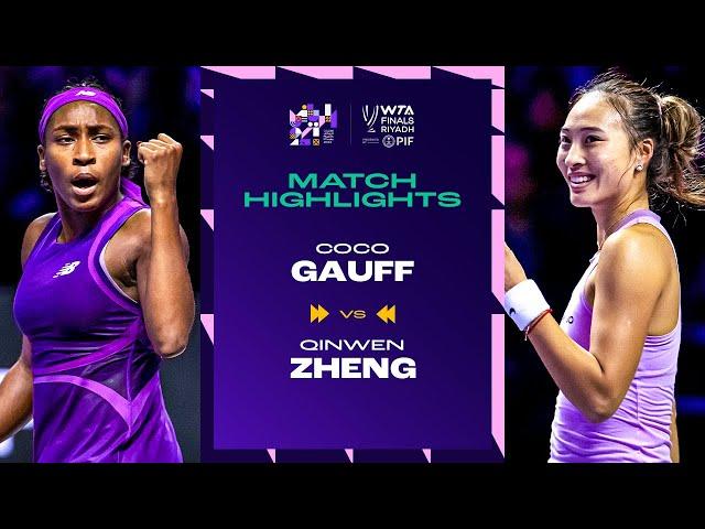 Coco Gauff vs. Zheng Qinwen | 2024 WTA Finals Riyadh Final | Match Highlights