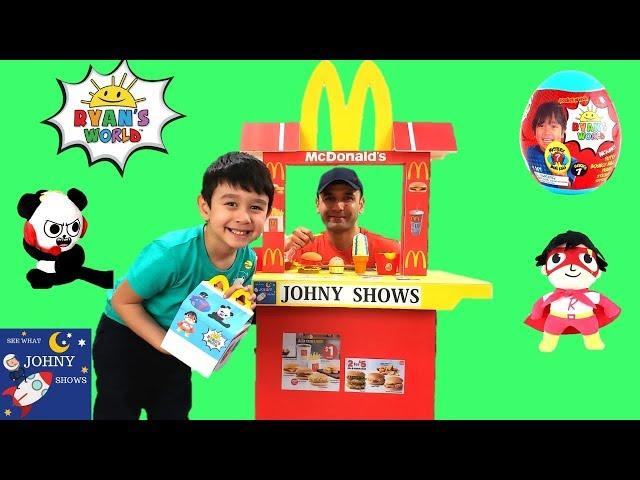 DIY McDonald's Drive Thru Pretend Play With Ryan's World Custom Happy Meal