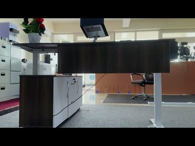 VIDEO That shows How Height Adjustable EXECUTIVE Table Works  //IHAHA Technologies//