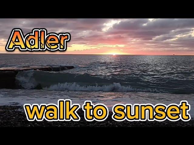 WALK along the beach ADLER district ,SOCHI, RUSSIA