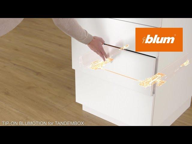 TIP-ON BLUMOTION for TANDEMBOX: Mechanical opening support system combined with soft close | Blum