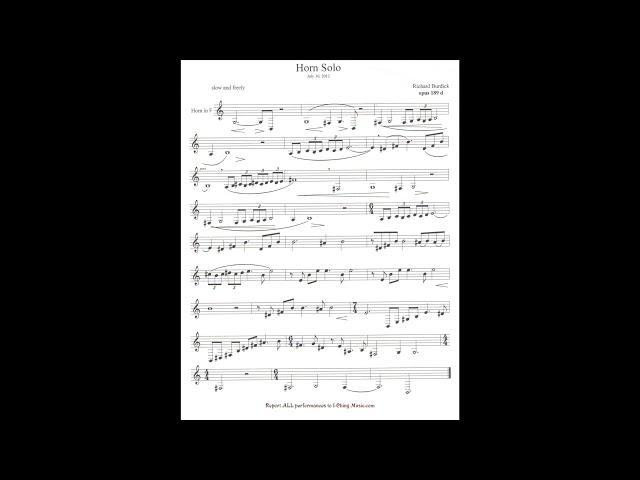 Studio Recording: Richard BURDICK PERFORM HIS "HORN SOLO, OP. 189D" ON Finke Triple French horn