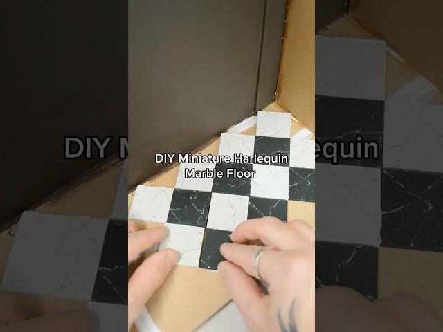 DIY harlequin marble flooring  #miniature #dollhouse #diy