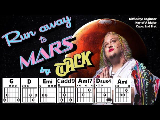 RUN AWAY TO MARS {CAPO 2} by TALK (Beginner Guitar Chord & Strum Play-Along w/ Lyrics)