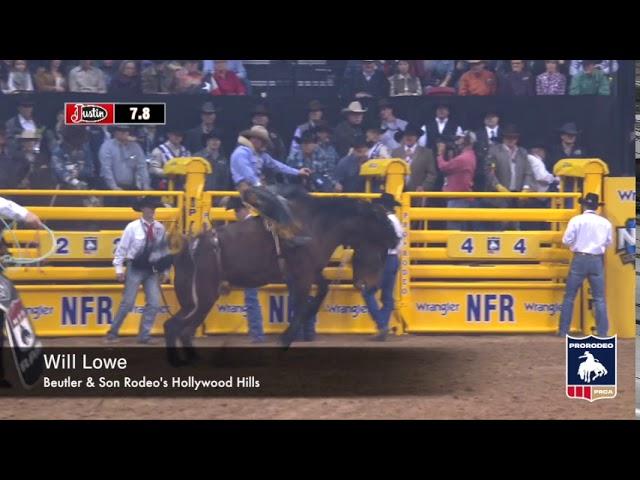 2018 NFR Round 7 Will Lowe on Beutler & Son Rodeo's Hollywood Hills