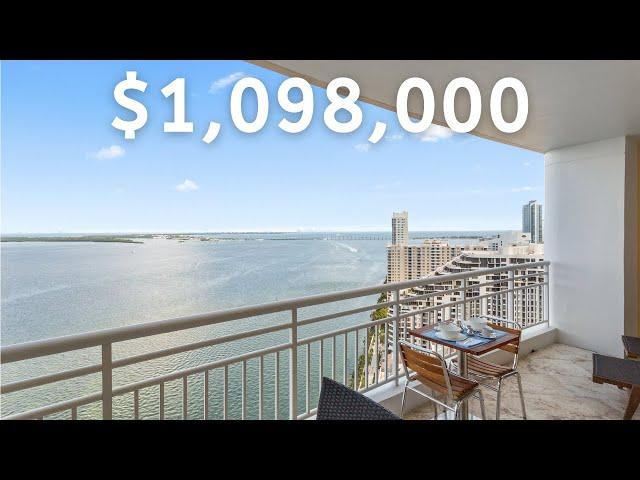 $1,098,000 BAYFRONT RENOVATED MIAMI CONDO with Stunning Water Views in Brickell Key