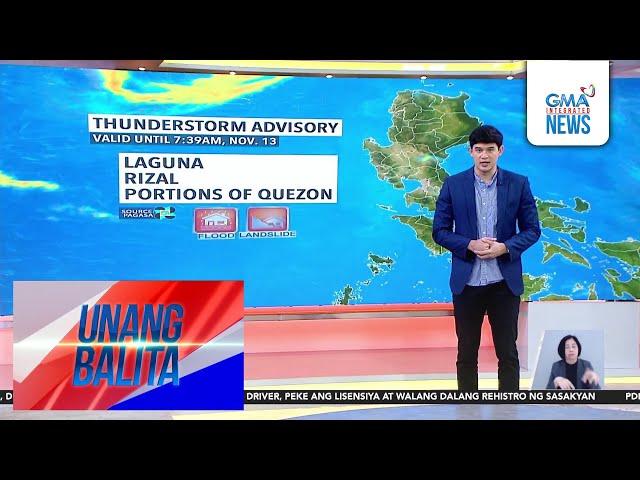 Weather update as of 7:13 AM (November 13, 2024) | Unang Hirit