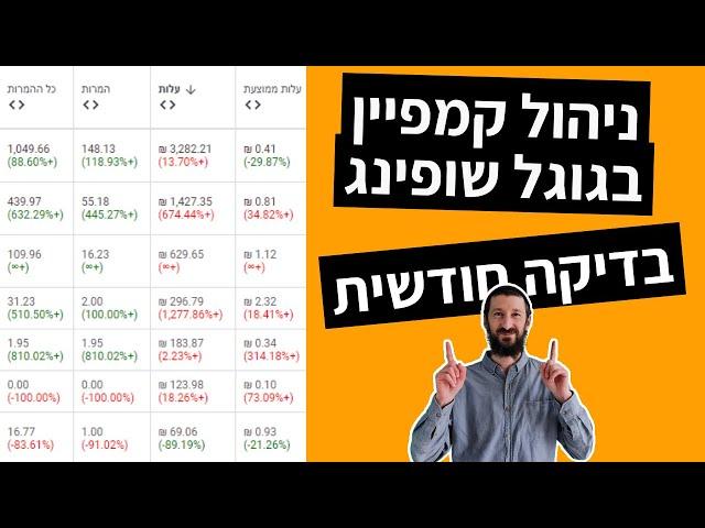 ניהול קמפיינים בגוגל שופינג - בדיקה חודשית