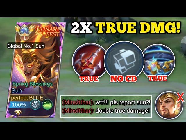 WHEN GLOBAL SUN ABUSE THIS DOUBLE TRUE DAMAGE BUILD!‼️ (100% broken!) -MLBB