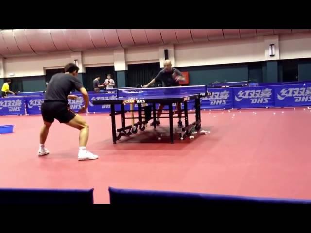 Zhang jike Backhand training - back spind drive 2