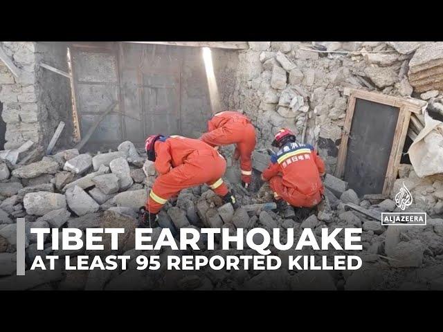 At least 95 reported killed as powerful earthquake hits Tibet