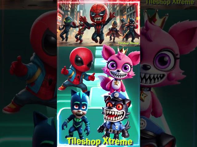 Avengers Spiderman  Pinkfong  Pj Masks  Sheriff Labrador Transformation #coffindance #tileshop