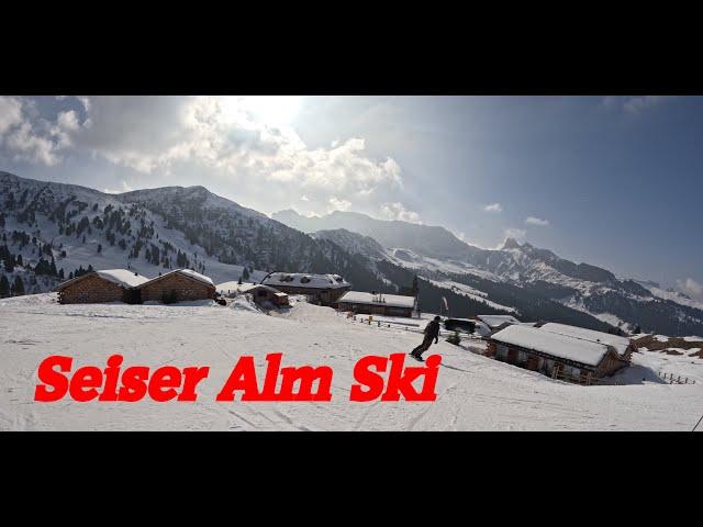 Seiser Alm Skiurlaub 2023 zwei Familien fahren ab