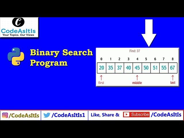 Python Tutorial | Binary Search Program Using Recursion in Python | Learn Python Programming