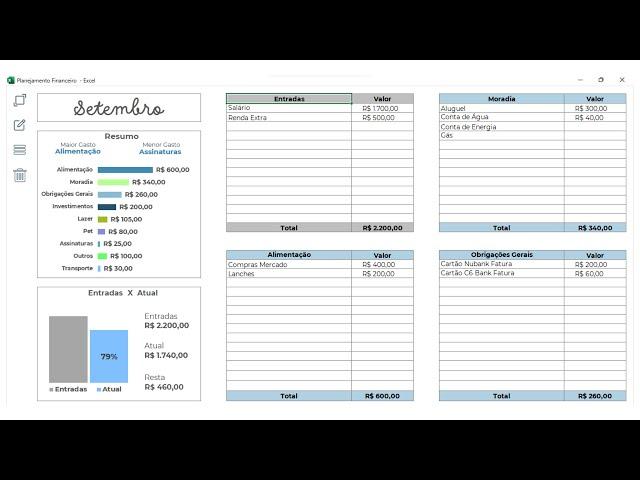 Planilha para controle de gastos no Excel