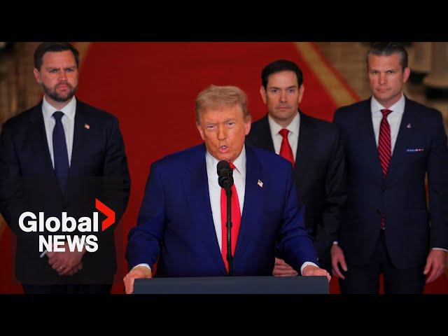 Trump says Iran “must now make peace” or face additional US strikes | FULL