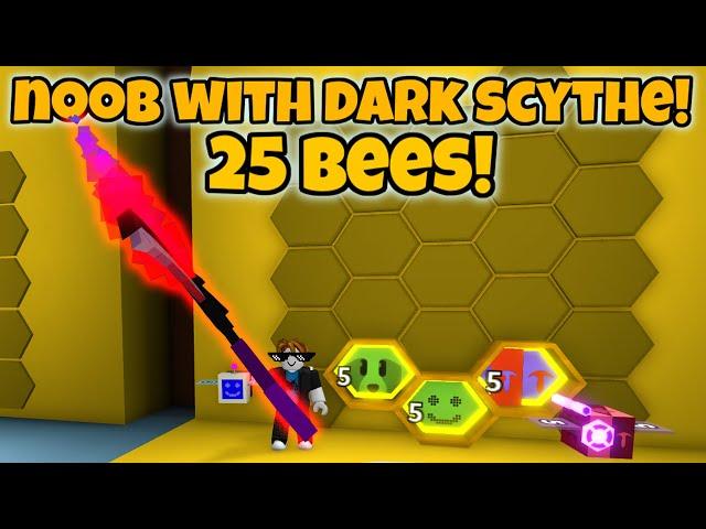 Noob With Dark Scythe! Gets 50 Bees in 2 Hours! (Bee Swarm Simulator)