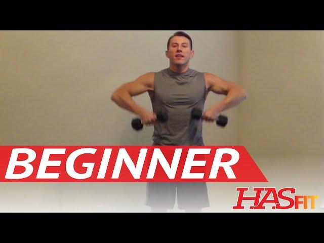 15 Minute Beginner Weight Training - Easy Exercises - HASfit Beginners Workout Routine - Strength