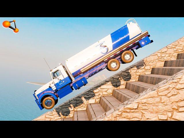 Stairs Vs Cars #49 - BeamNG drive