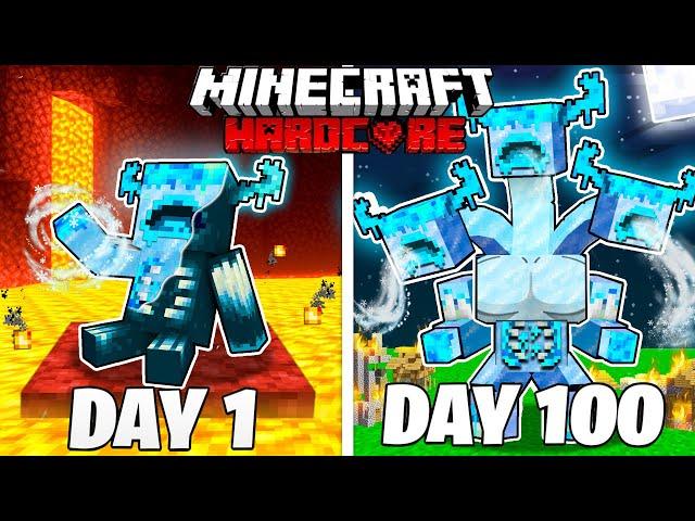 I Survived 100 Days as an ICE WARDEN in HARDCORE Minecraft