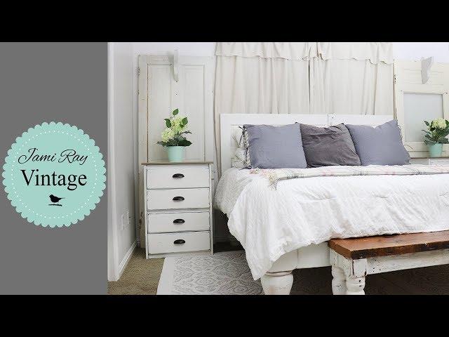 Farmhouse Bedroom Makeover Part 1 | Curtains and Nightstands