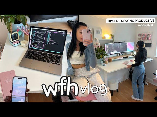 realistic wfh VLOG •  how i stay motivated + productive // tips and apps i use ⋆˚˖°