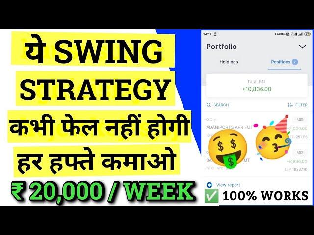 Most Powerful Swing Trading Staretgy | Earn 20,000 weekly | 100% Works | RSI and MA Best Strategy