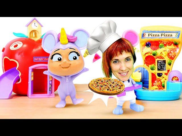Маша Капуки Кануки и открывает Мышкин Дом! Игры для детей в готовку пиццы. Веселые видео про игрушки