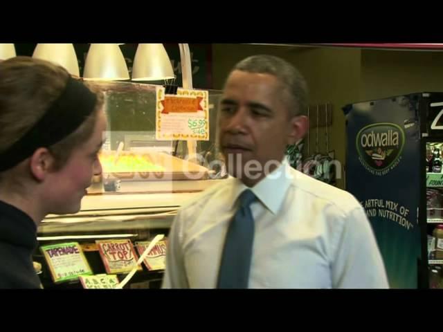 MI:OBAMA AT ZINGERMAN'S DELI IN ANN ARBOR