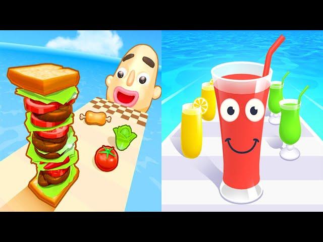 Sandwich Runner VS Juice Run - All Levels Gameplay Android iOS Ep 1