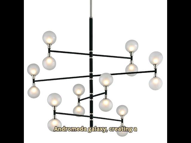 Andromeda Chandelier - 16-Light Ethereal Design with Textured Black and Polished Nickel Finish