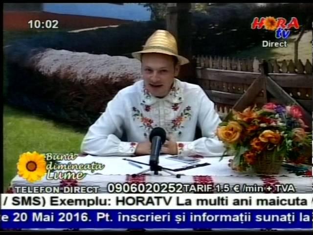 Multumesc televiziunii Hora TV pentru respectul fata de artistii colaboratori.