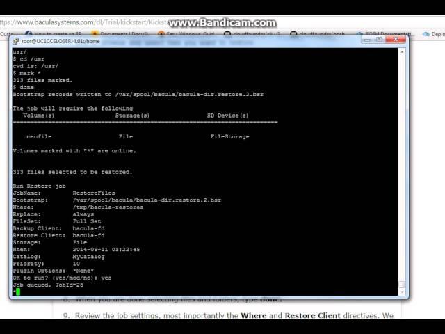 How to restore via bacula bconsole