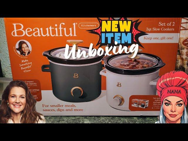 UNBOXING DREW BARRYMORE'S BEAUTIFUL SET OF 2 2QT SLOW COOKERS