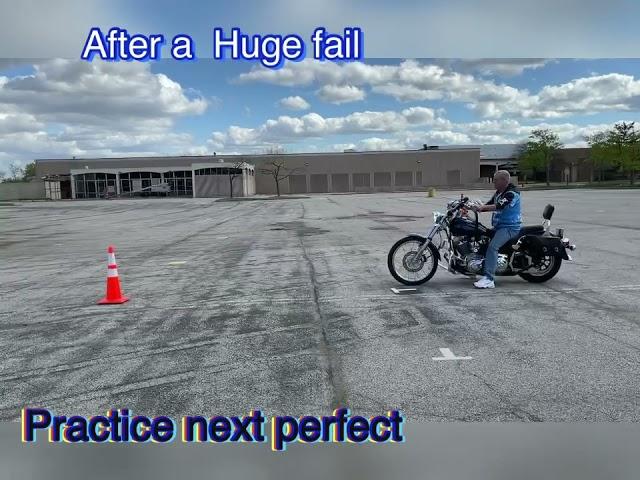 A Harley motorcycle skills test in Michigan