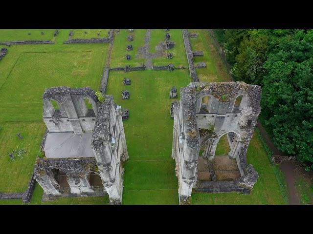 Roche Abbey, Yorkshire - Drone flyover aerial video