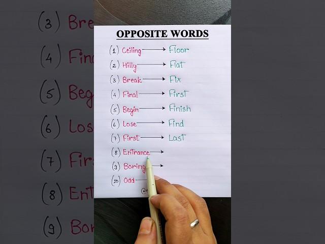 Opposite Words  #english #britishenglish #americanenglish #uk #usa #englishteacher #ielts #vocab