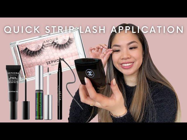 HOW I APPLY MY LASHES PERFECTLY IN 10 SECONDS & TIPS