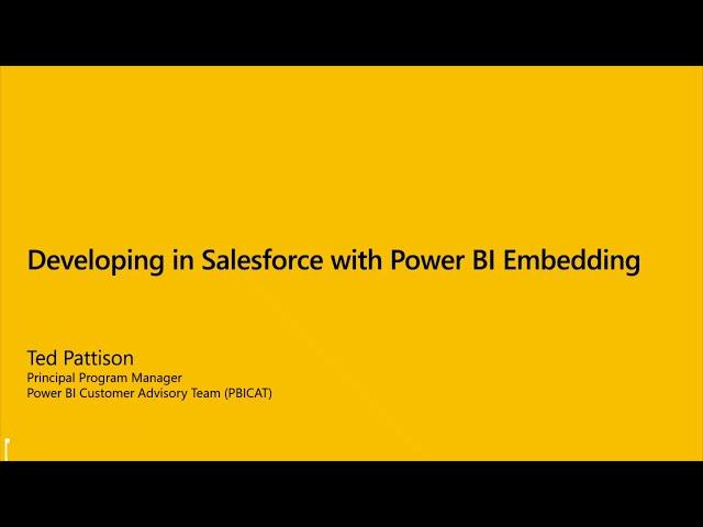 Power BI Dev Camp Session 13 Developing with Salesforce in Power BI Reports