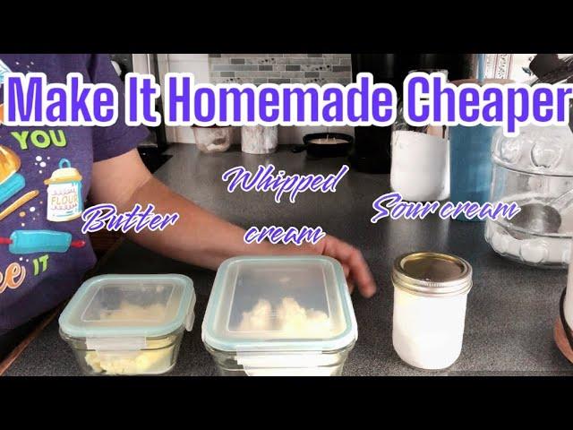 Easy baking Essential -Homemade staples to save money  How to turn heavy cream into 3 products