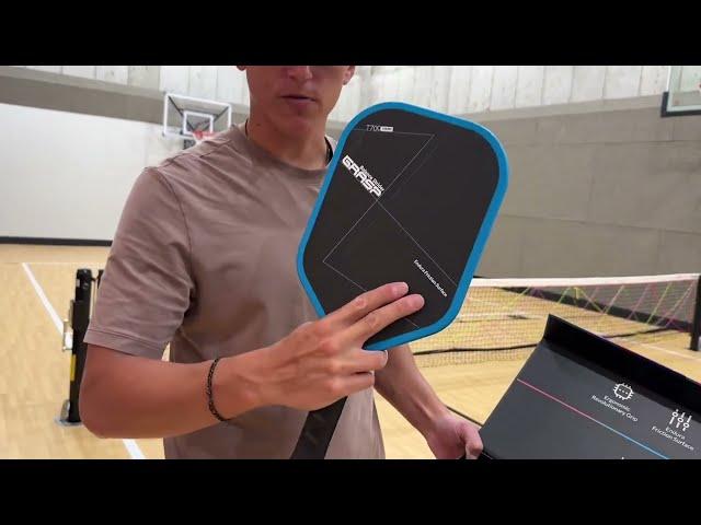 Warping Point Carbon Fiber Pickleball Paddle, Long Handle for Two Handed Backhands   Polypropylene H