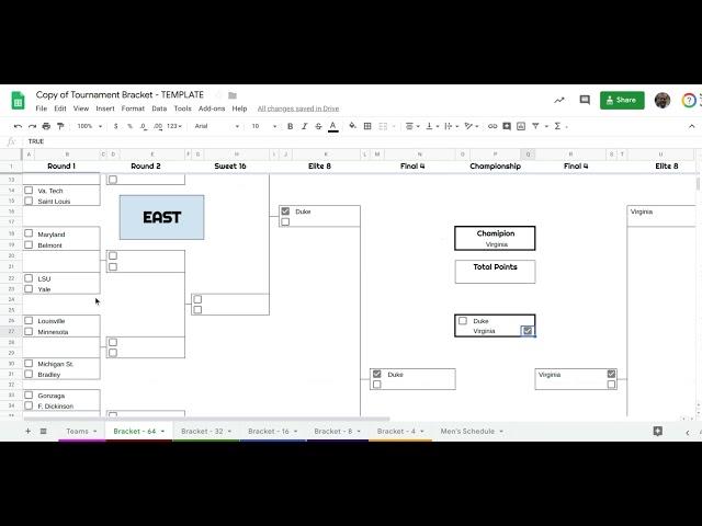 Google Sheets Tournament Bracket Tutorial