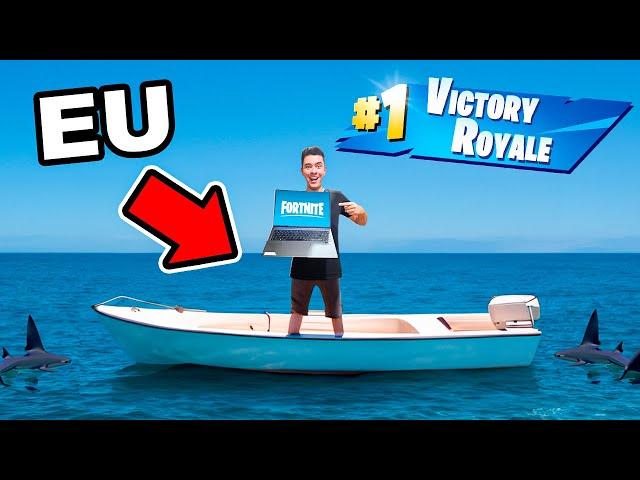 JOGUEI FORTNITE NO MEIO DO OCEANO!