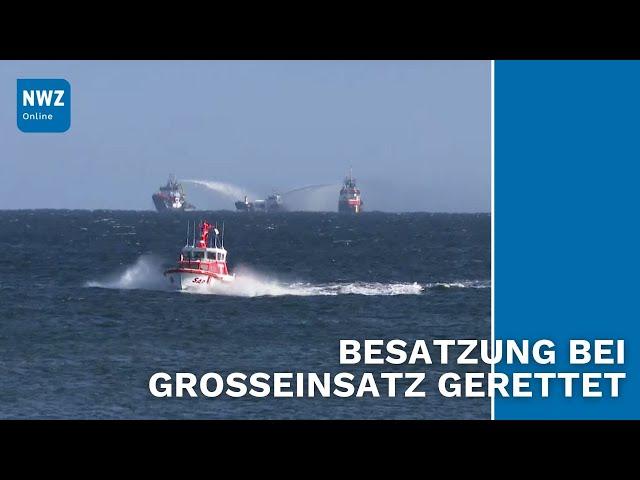 Öltanker brennt auf Ostsee vor Kühlungsborn