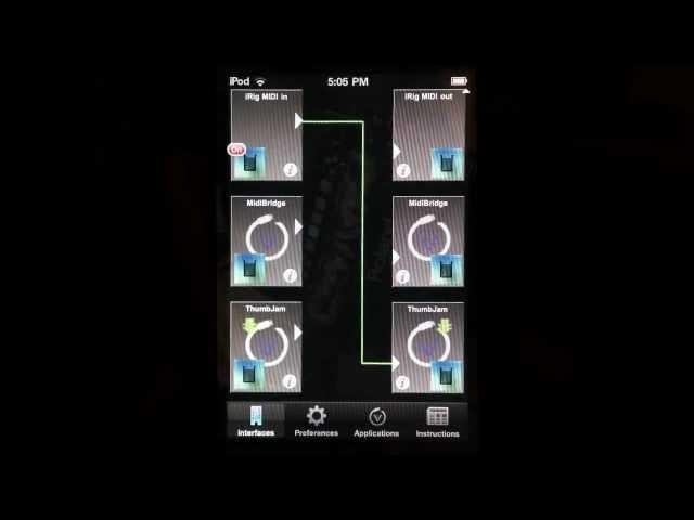 Roland FR-18 V-Accordion playing an iPod Touch running ThumbJam+MidiBridge