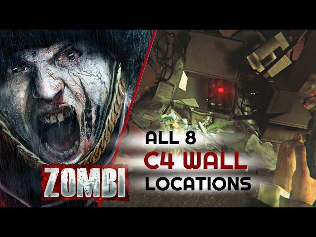 Zombi - All C4 Wall Locations - 8 Hidden Areas behind cracked walls