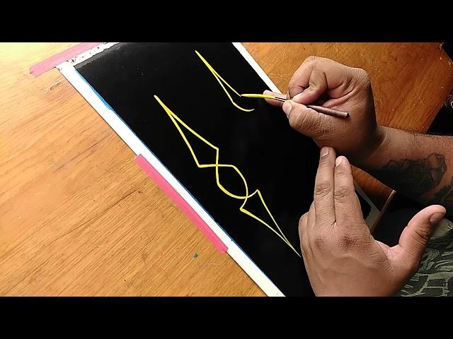 How to pinstripe: Simple Pinstriping Design #1