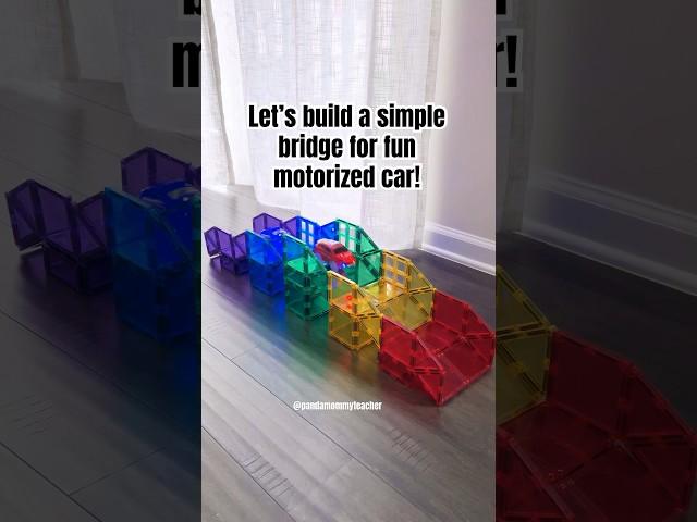 Motorized Car Ramp | Magnetic Tiles | Stem Play #magnetictiles #stemtoys #carramp